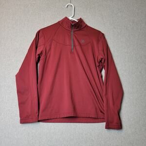 Ariat Tek Maroon LS 1/4 Zip Lightweight Pullover Women's Medium Stretch